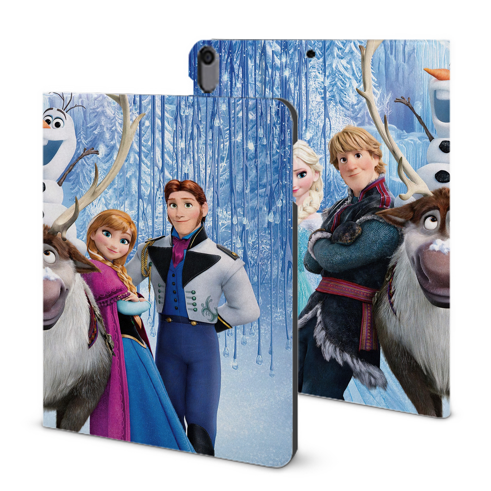 （画像用） アナと雪の女王 アンナ エルサ Frozen Anna Elsa IPad ケース ブック型 PUレザー TPU 耐衝撃 軽量 薄型 ペン収納なし 全面保護 IPad 各モデル対応